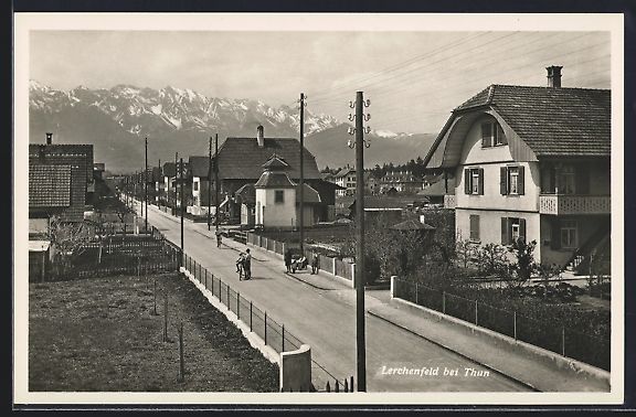 Cartoline postali: Lerchenfeld bei Thun, Ortspartie mit Bli – Usato da Berlin venduto da bartko-reher