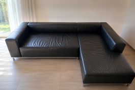 Leder Sofa schwarz