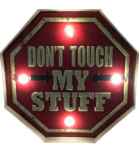 Altre raccolte & rarità: Don't touch my Stuff LED Blechschild – Nuovo (secondo la descrizione) da Schalunen venduto da schwabspielautomaten 1