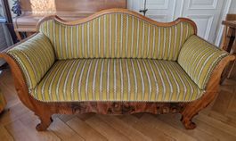 Antikes Biedermeier-Sofa, grün, gebraucht