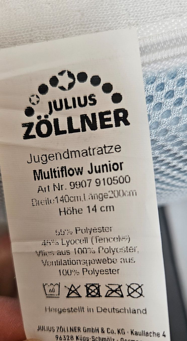 Materassi: Jugendmatratze Multiflow Junior von Julius Zöllner – Usato da Thundorf venduto da dezimm 3