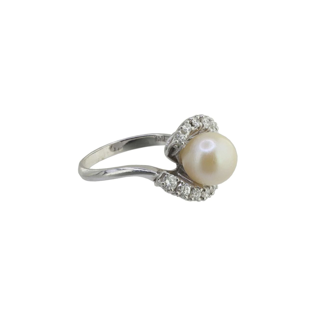 Bagues: Perlen Diamant Ring – D'occasion à Zürich par Vintage-Jewellery