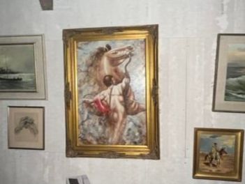 Dipinti: Gemälde, Mann mit Pferd, Ölgemälde, gerahmt, Ölgemälde. – Usato da Mellingen venduto da Oelquelle 2