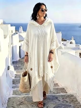 Stilvolle Poncho Überwurf NEU 🧶 Damen
