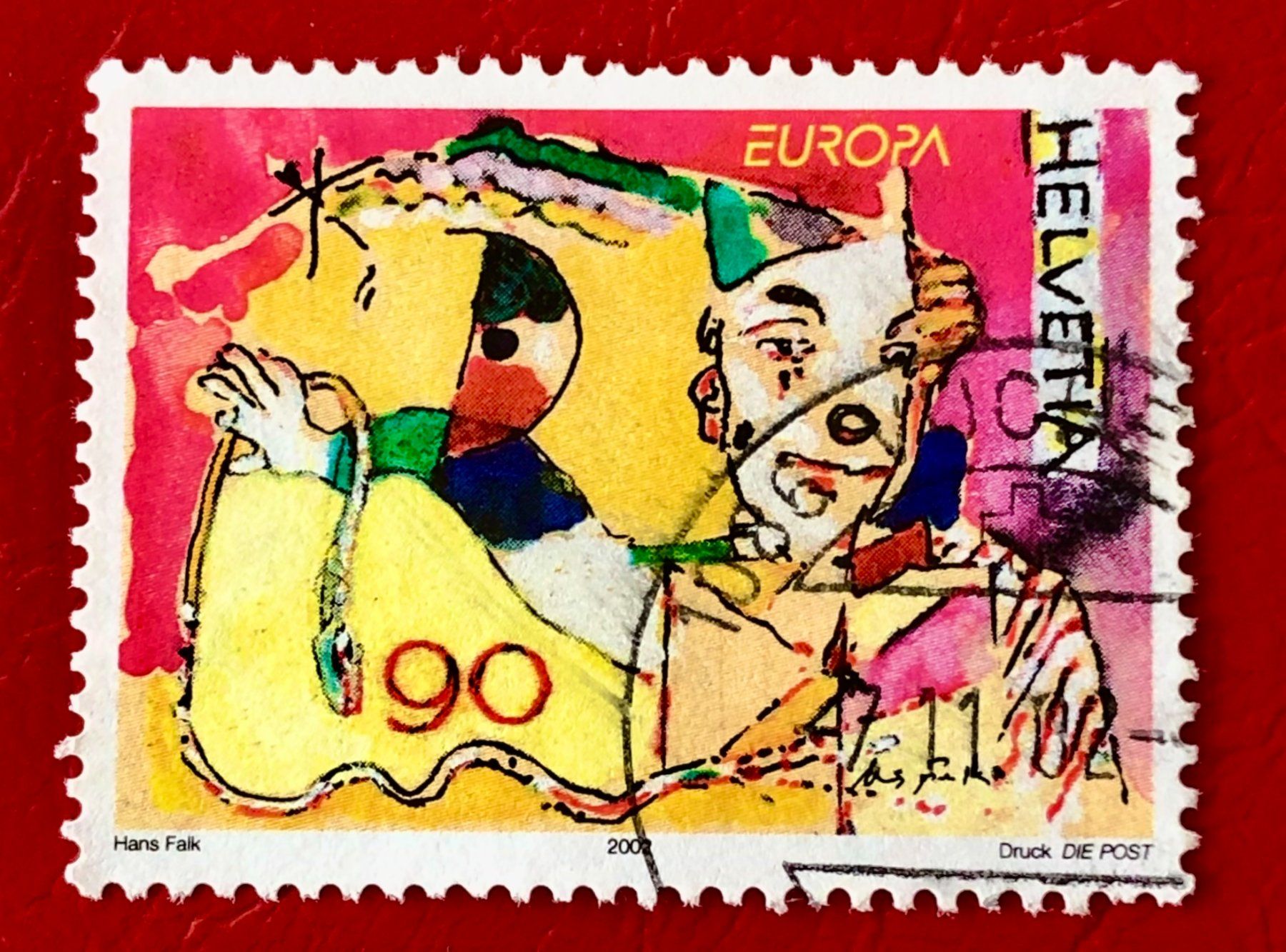 Tutti i francobolli:  Nr.1052 Clown mut Requisiten  GESTEMPELT  2002    – Usato da Aarau venduto da Billa007