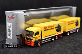 Herpa MAN TGX XLX Koffer-Hängerzug "Gebr. Mangold", 1:87