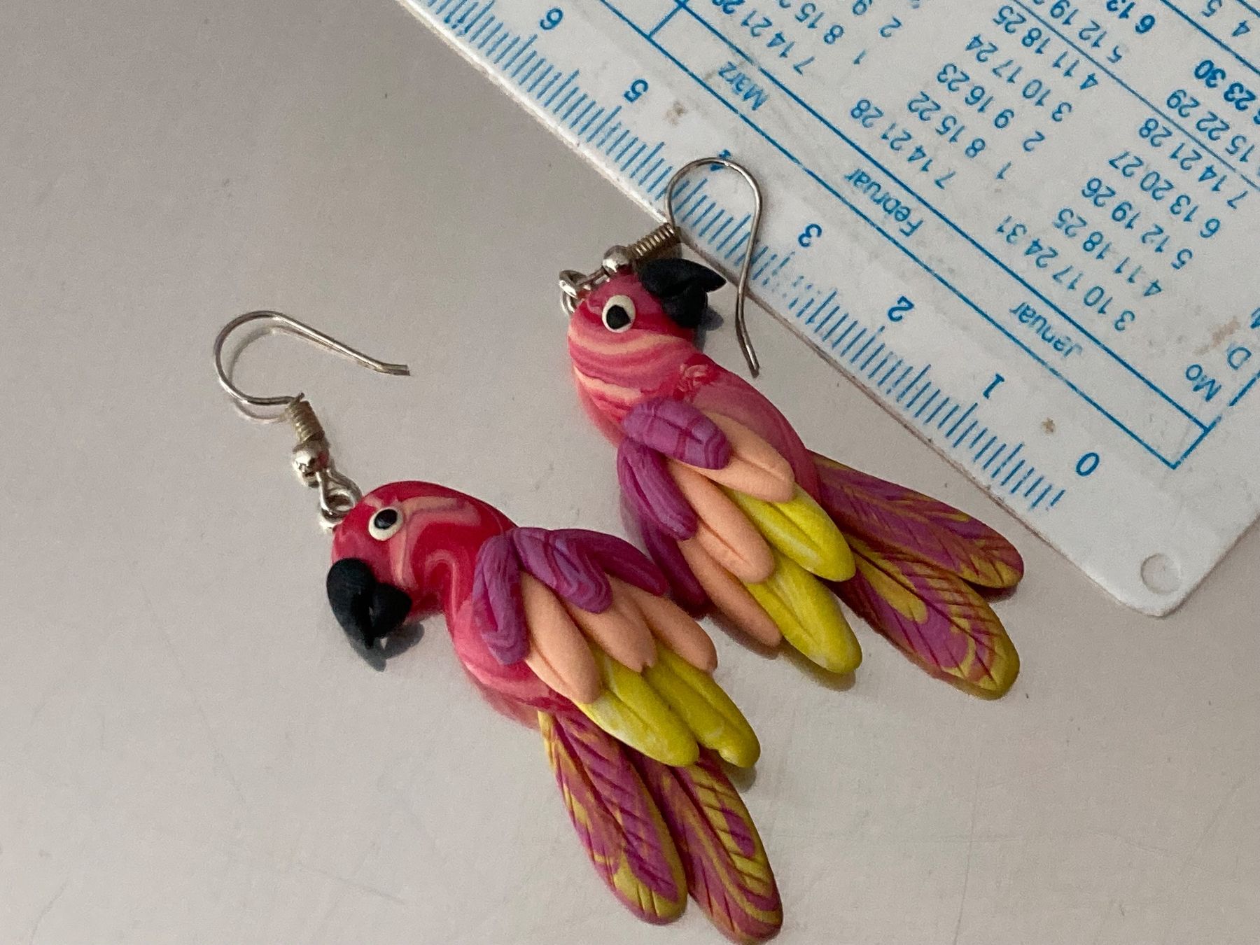 Orecchini pendenti & Orecchini a lobo: Boucles d'oreilles perroquets multicolores pâte polymère ... – Usato da Marly venduto da Antigona71 1