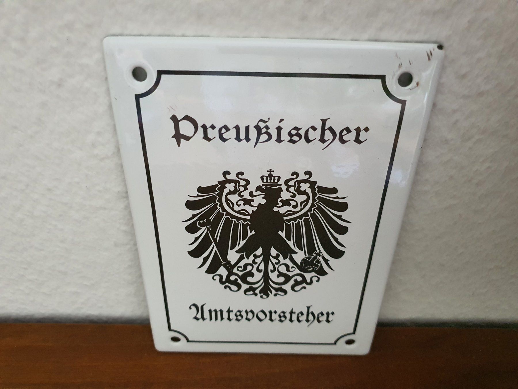 Schilder: Emailschild Preussischer Amtsvorsteher Emaille Schild Retro – Neu (gemäss Beschreibung) aus Schaffhausen von  4