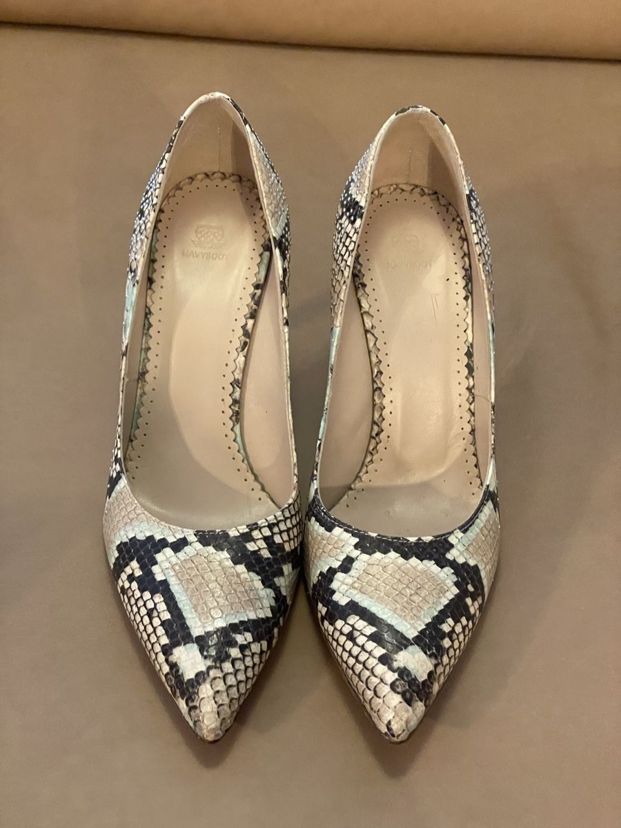 Navyboot Scarpe da donna: NAVYBOOT Leder High Heel Snake Print – Usato da Corcelles NE venduto da gingerbrain 1