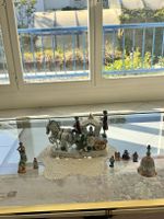 Porzellan Kutsche mit Figuren, Winter Dekoration