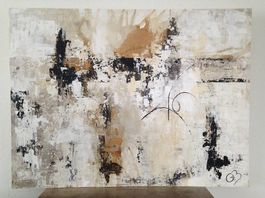 2 Bilder "Idea marrone" (Mischtechnik) 60x80 cm und 60x60 cm