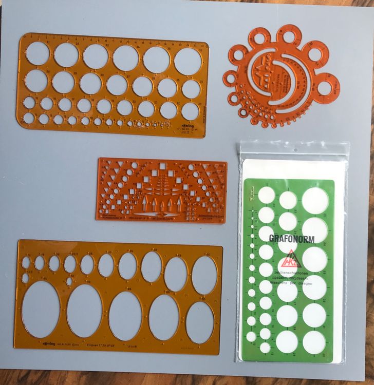 3 Ellipsen Schablonen Set - Geometrische Zeichenlineale Für Präzision