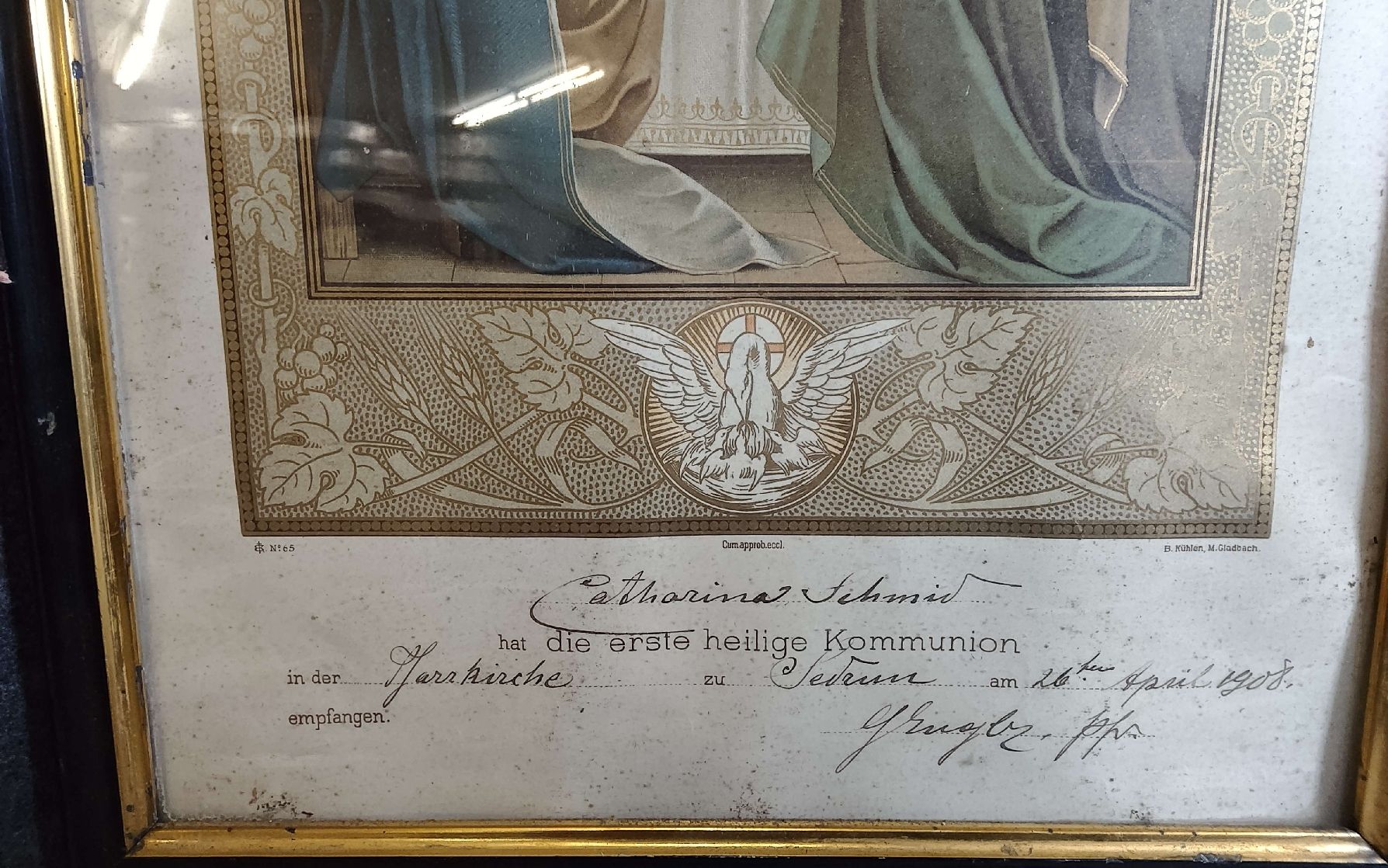 Foto & Immagini: Religiöses Bild Erstkommunion 1908 gerahmt – Usato da Altdorf UR venduto da Liveo-shop
