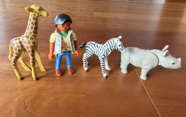 Playmobil Tierfiguren Giraffe Zebra Nashorn Ranger 