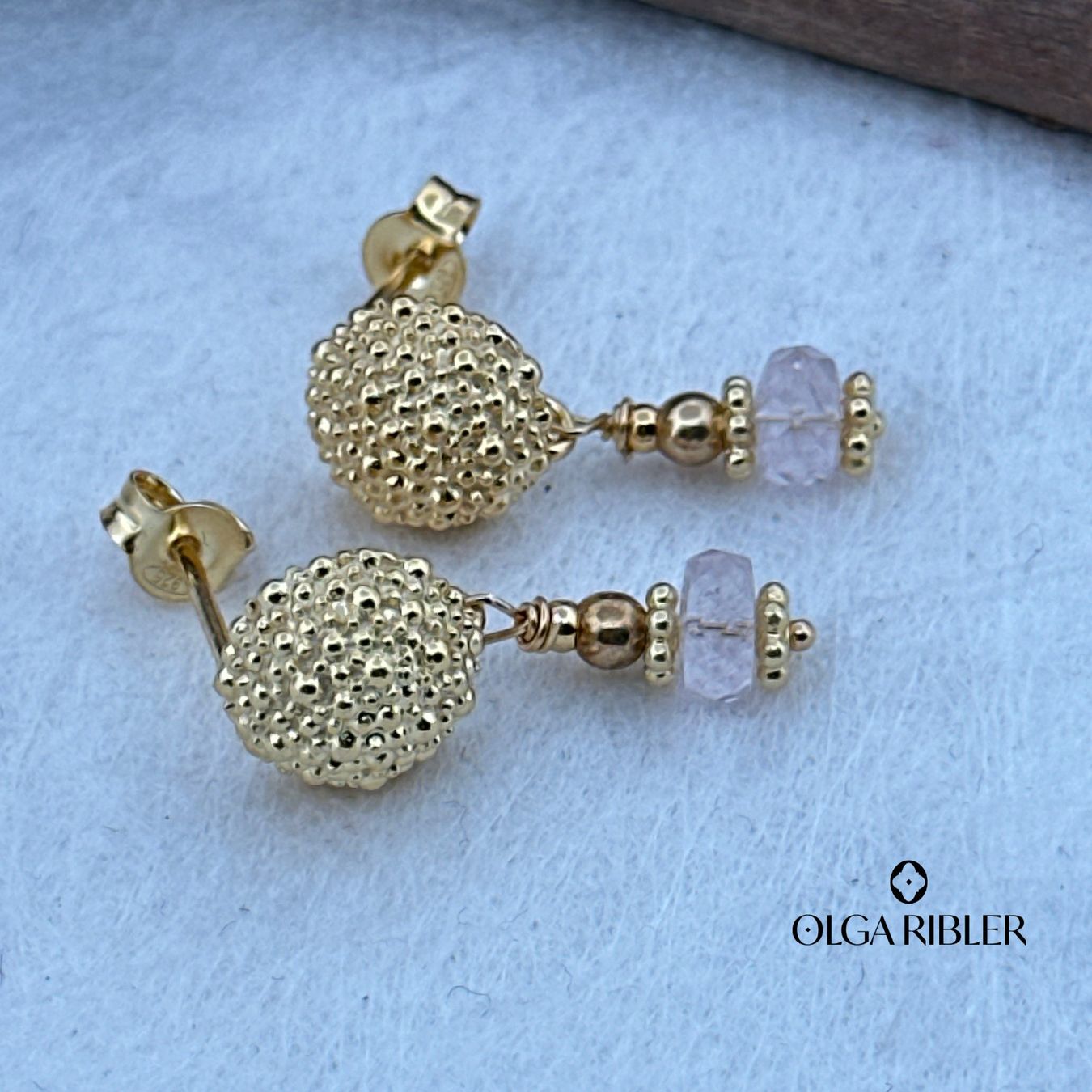 Olga Ribler Orecchini pendenti & Orecchini a lobo: Sterling Silber 925 Ohrstecker mit Morganite – Nuovo (secondo la descrizione) da Luzern venduto da Schmuckoutlet 2
