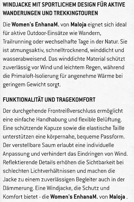Maloja Giacche: Maloja Enhana NEU Grösse M – Nuovo e nell'imballaggio originale da Schänis venduto da ghgh 1