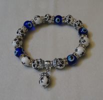 ***TOP*** Weissblauer Stein Perlenarmband ***TOP***