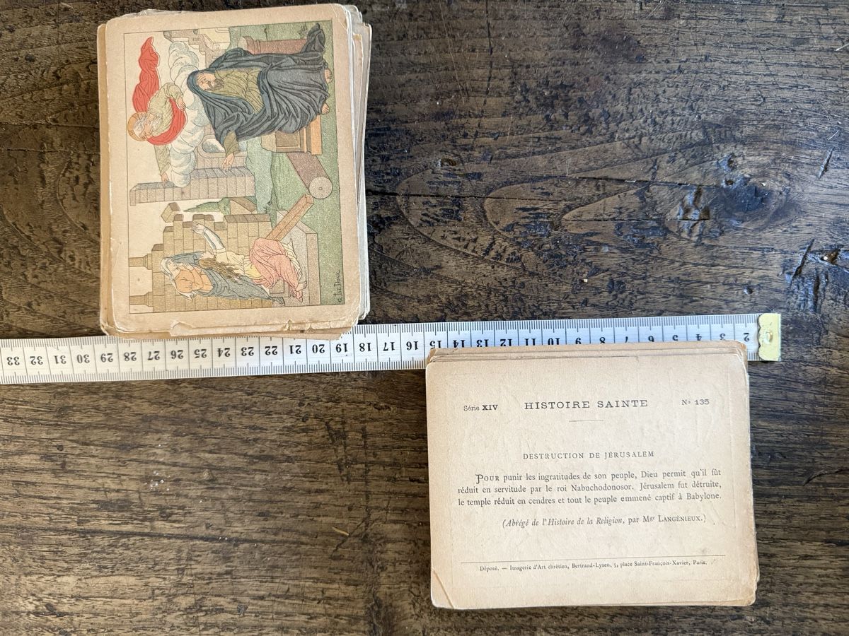 Cartoline postali: Antike illustrierte religiöse Karten, "HISTOIRE SAINTE" – Usato da Lamone venduto da LaCantinaMagica 8