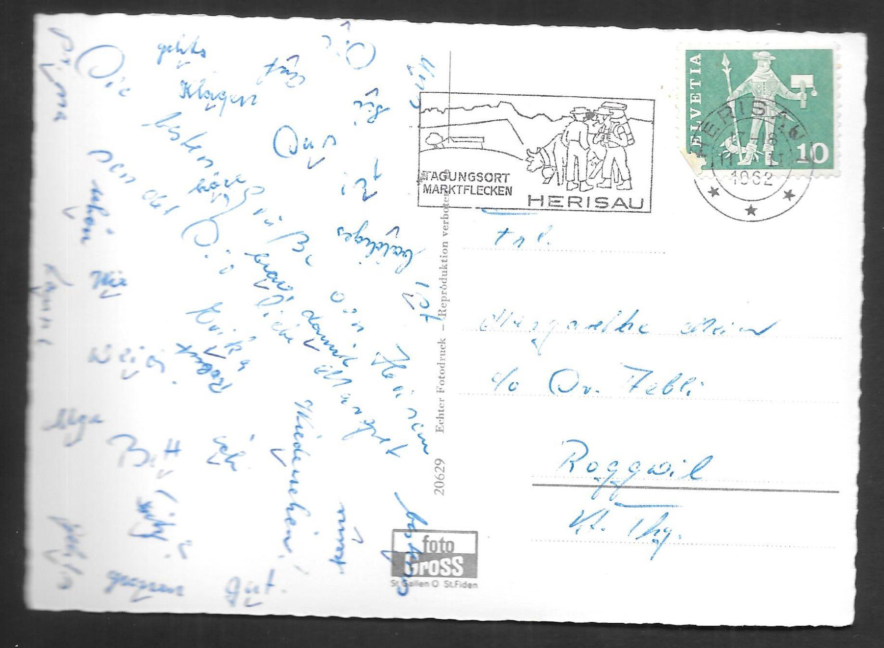 Cartoline postali: Herisau Gesamtansicht mit Säntis – Usato da Olten venduto da clotaldi 1