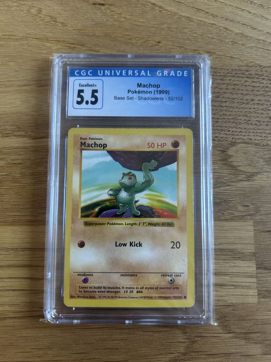 Pokémon Carte collezionabili: Pokemon Machop 52/102 CGC 5.5 Base Set Shadowless – Usato da Kestenholz venduto da Norvik