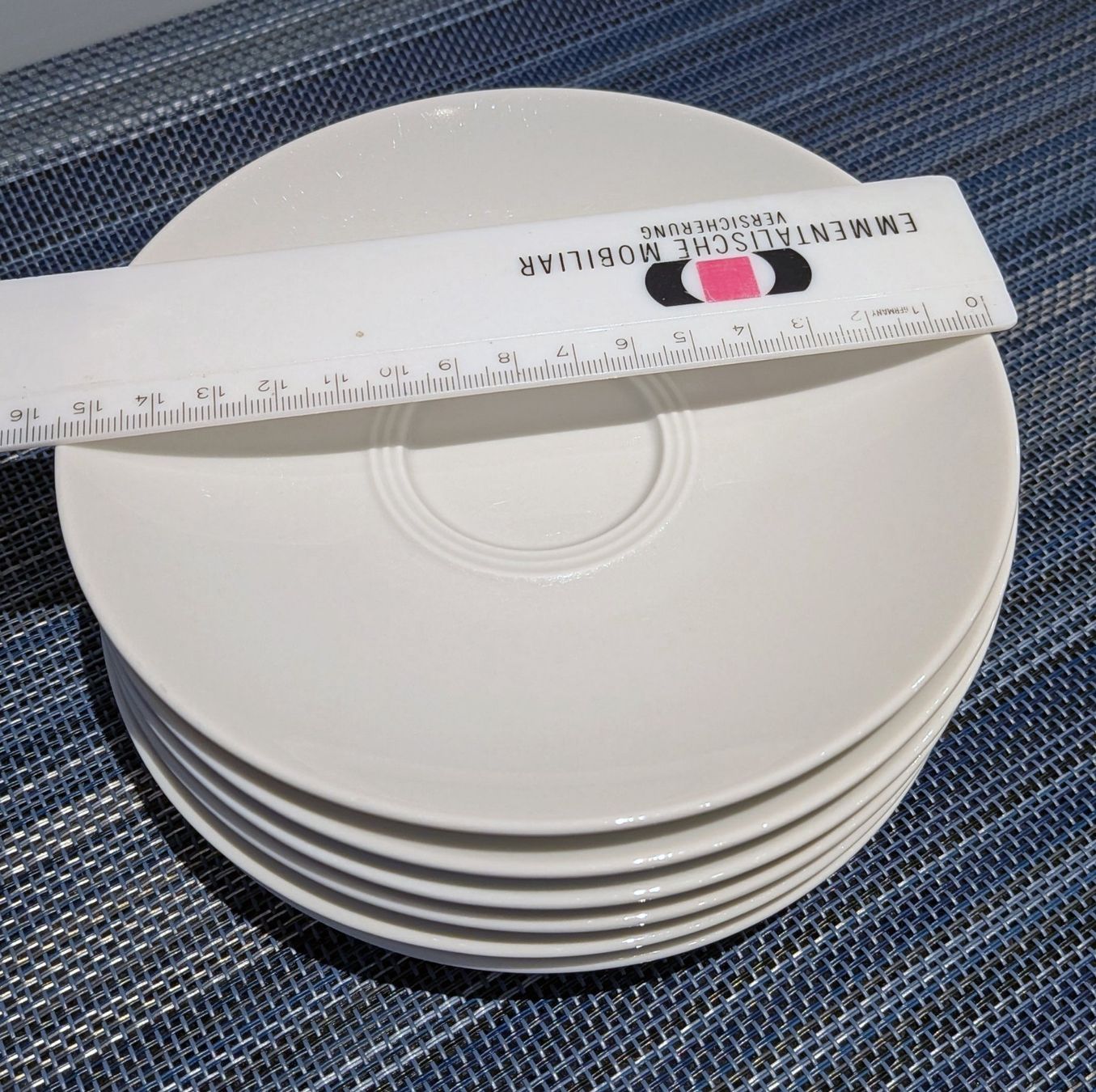 Teller: Set 6 Kaffe Unterteller, weiss, Guy Degrenne – Gebraucht aus Münsingen von Rufer34 1