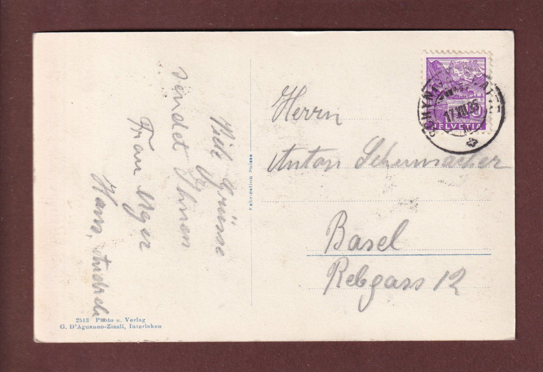 Cartoline postali: SCHYNIGE PLATTE - Terrasse - 1935 – Usato da Pully venduto da nicecards 1