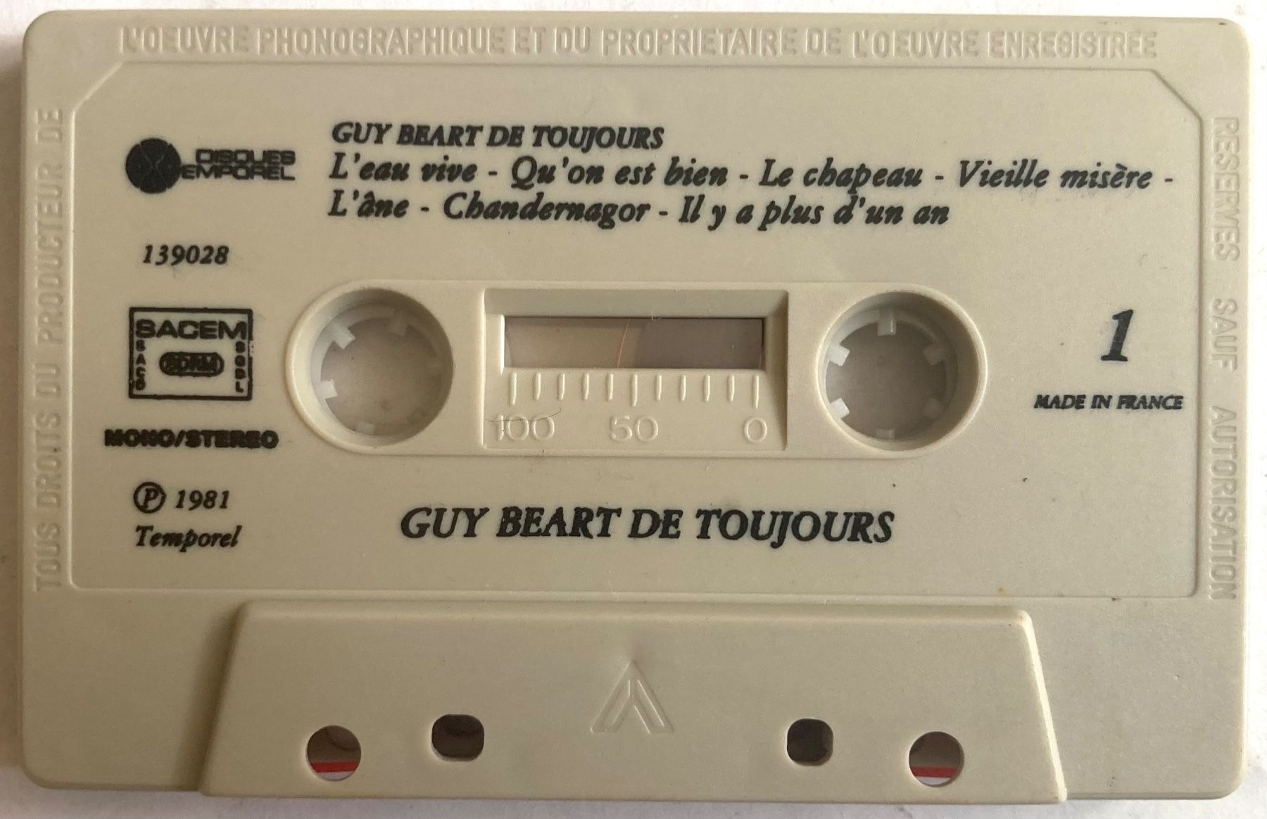 Musicassette: GUY BÉART - GUY BÉART DE TOUJOURS – Usato da Poliez-Pittet venduto da Newtown-Records 2