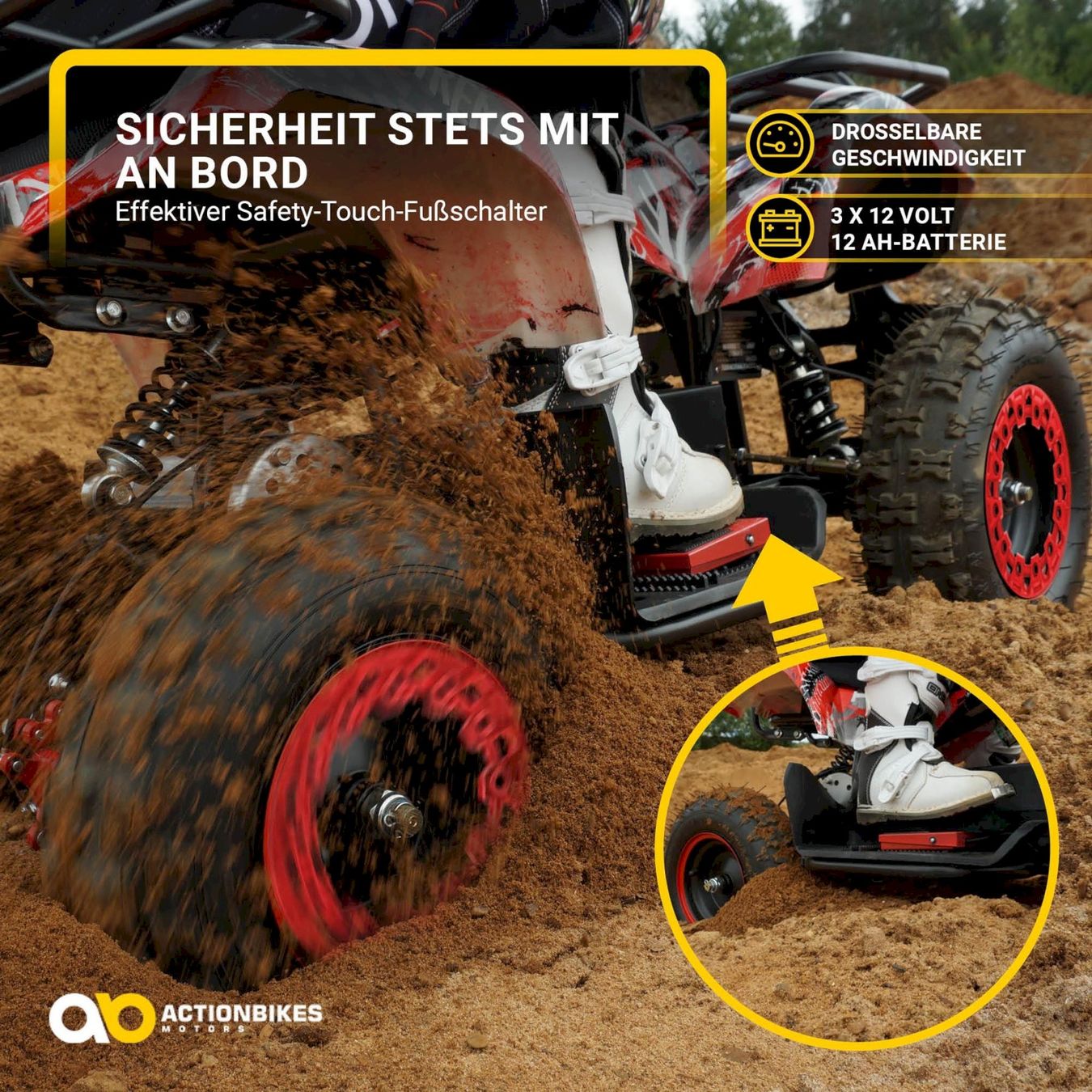 Véhicules pour enfants: Actionbikes TORINO Elektro-Kinderquad – Neuf avec emballage d'origine à Bottighofen par zaap 4