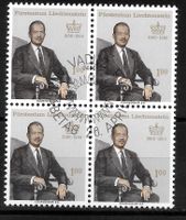 Liechtenstein Viererblock 399 Fürst ET 26.4.1966
