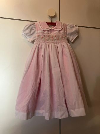 Vestitino estivo in cotone bianco e rosa tg.2