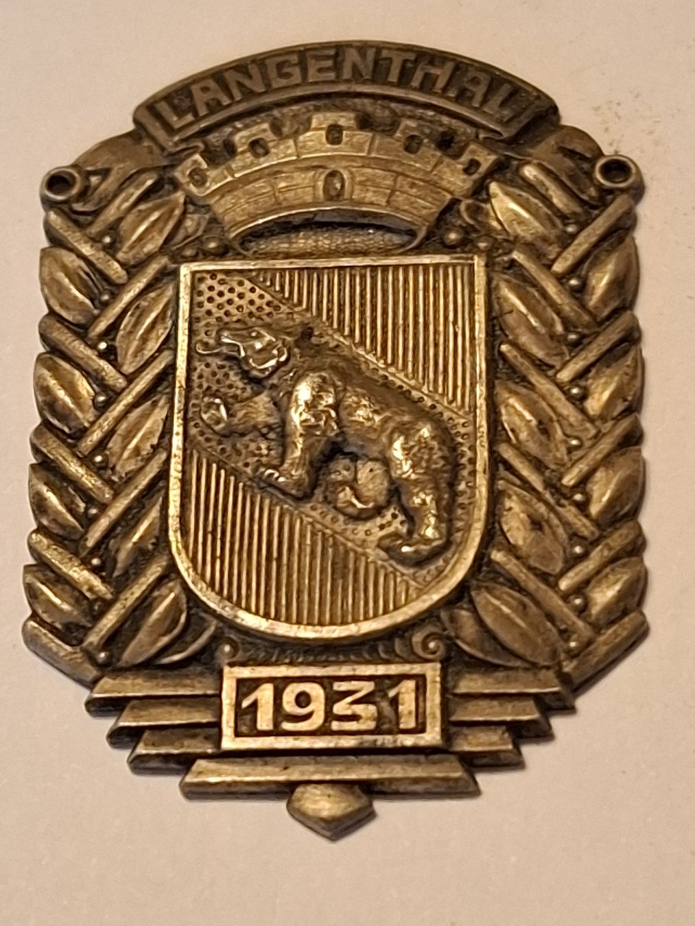 Medaglie: Langenthal 1931 Wappenschild Abzeichen Silber – Usato da Riniken venduto da bro_slk8