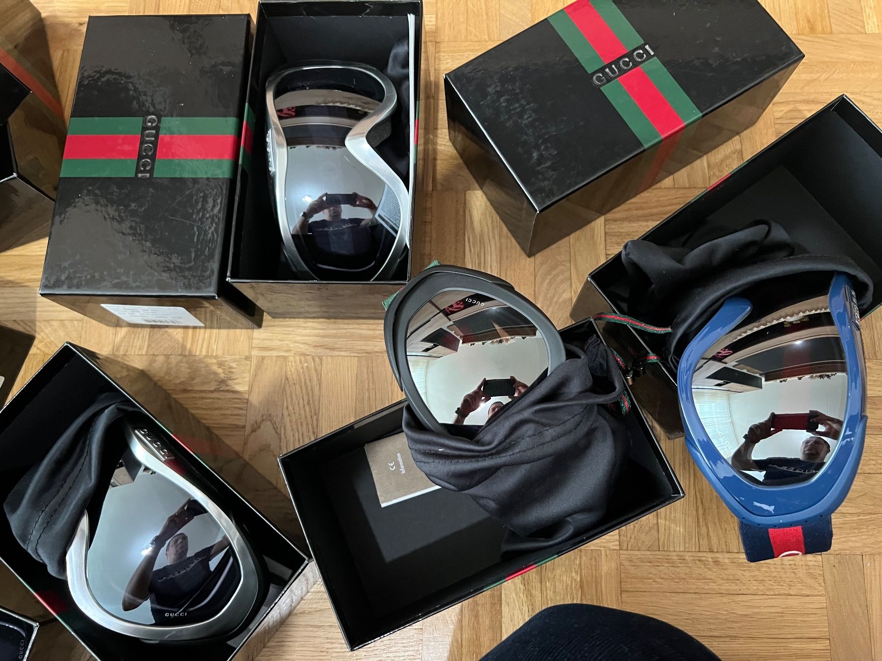Gucci Occhiali & Lenti: 11 Paar Gucci-Skibrillen – Nuovo e nell'imballaggio originale da Basel venduto da La.Bonne.affaire