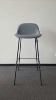 Muuto Fiber Bar Stool Barhocker mit Rückenlehne, Stoff Blau