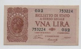 LIRE 1 ITALIA LAUREATA - ANN0 1944 - ITALIA