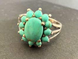 Antiker Silber Ring mit Türkis 925