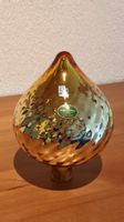 Gartenkugel Kristallglas, klein, gelb, versilbert, neu