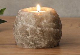 🕯️ Grauer Himalaya-Salz Kerzenhalter  – Natur pur