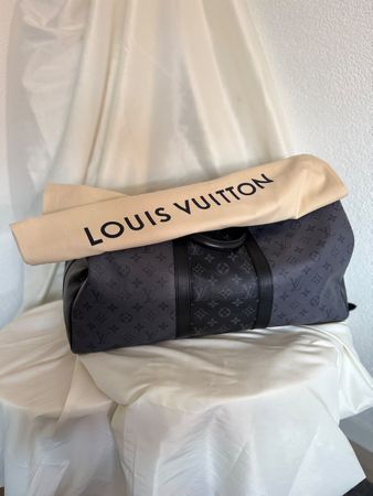 Louis Vuitton Keepall travel bag grey monogram