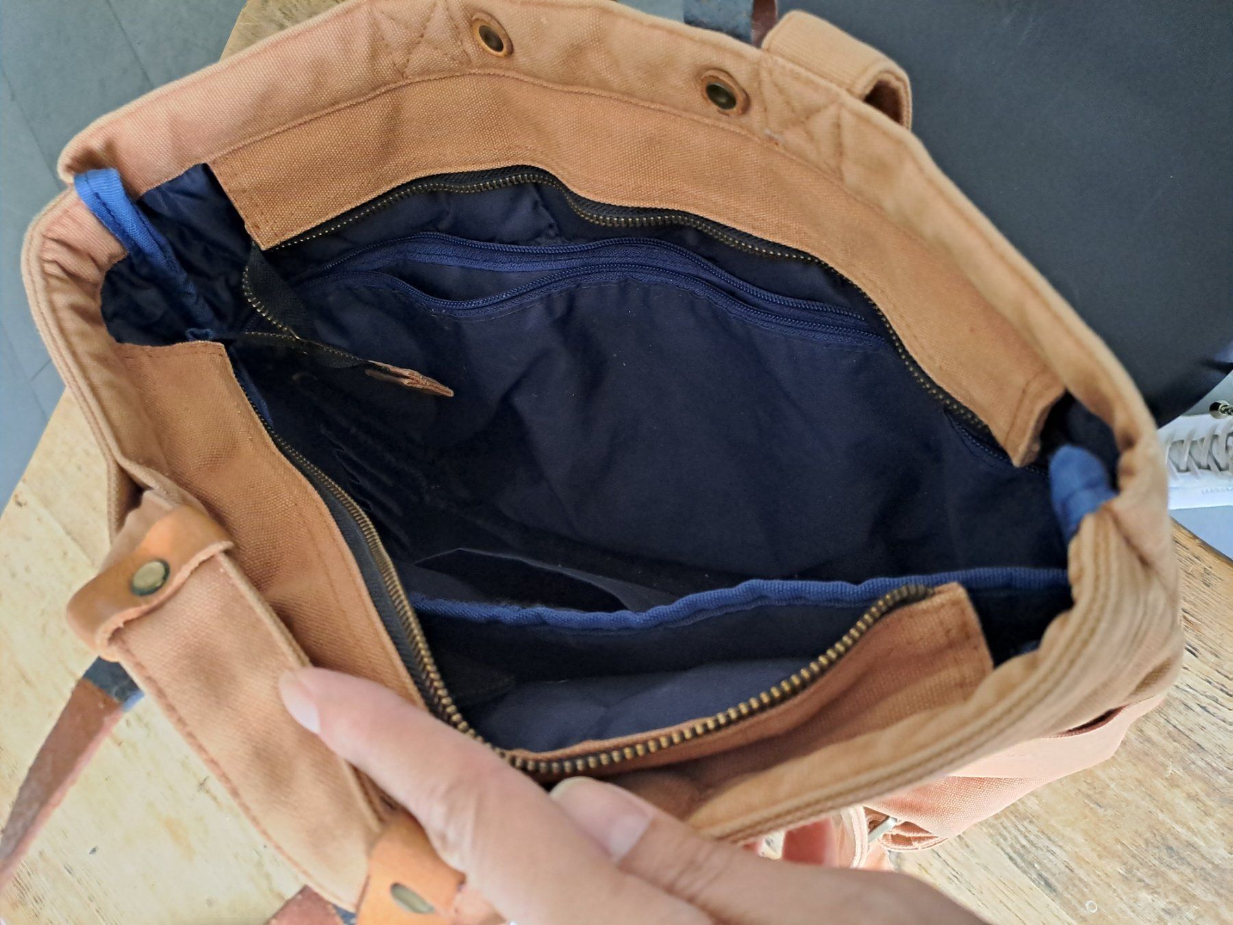 Ta Tha Ta Zaini: Rucksack Ta.Tha.Ta Canvas Leder cognac – Usato da Effretikon venduto da mjumju 2