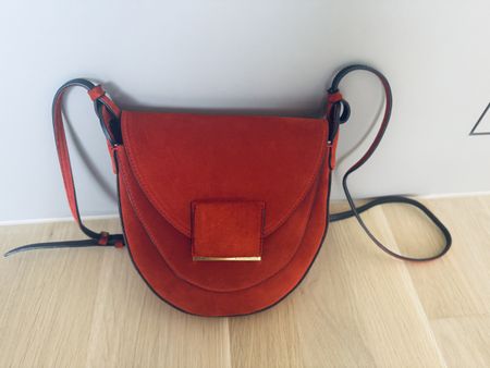 Coccinelle Handtasche Rot Wildleder Damen Umhaengetasche