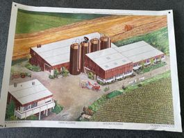Schulwandbild No. 185 Moderner Bauernhof 1980