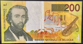 200 Belgische Franken Banknote, Jahrgang unbekannt. Top!