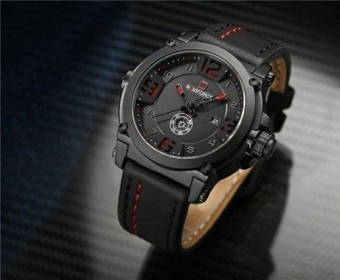 Uhren: NAVIFORCE Vecra Quartz Hardlex Uhr schwarz - Montre noir – Neu und originalverpackt aus Lausanne von WATCH-WORLD