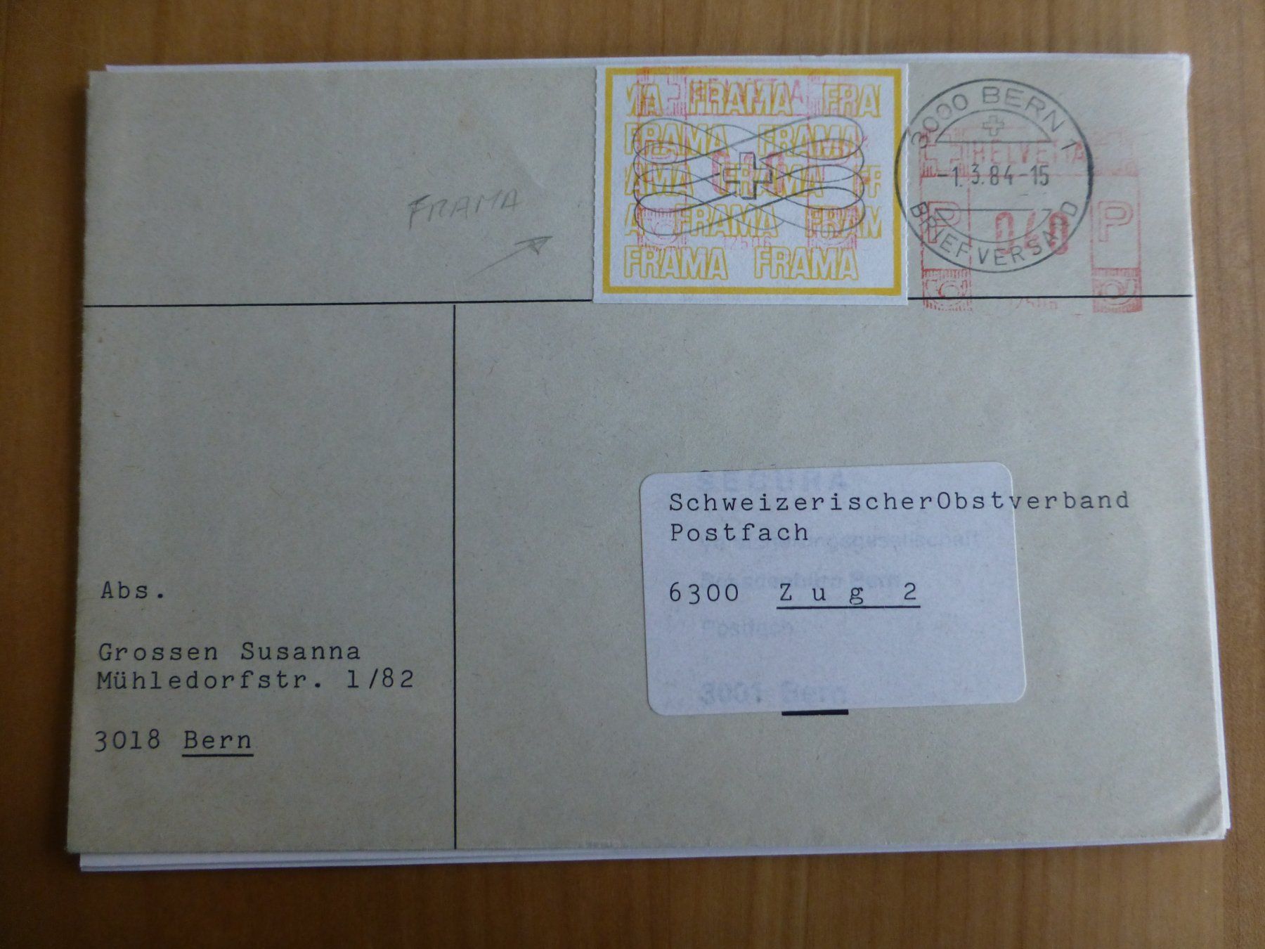 Tutti i francobolli: Bern, Marke der Frama-Maschinen 1984 – Usato da Bettlach venduto da 1saurer