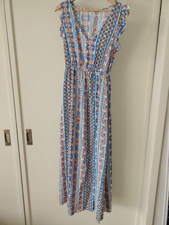 Kleid Maxilänge gemustert Grösse M guter Zustand