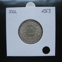 1 Franken 1953, stgl ( 835er Silber ) ungereinigt / Patina