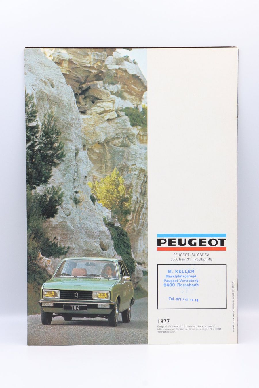 Peugeot Documenti: Peugeot 104 1977 Prospekt – Usato da Bühl b.Aarberg venduto da Collectorpassions 1