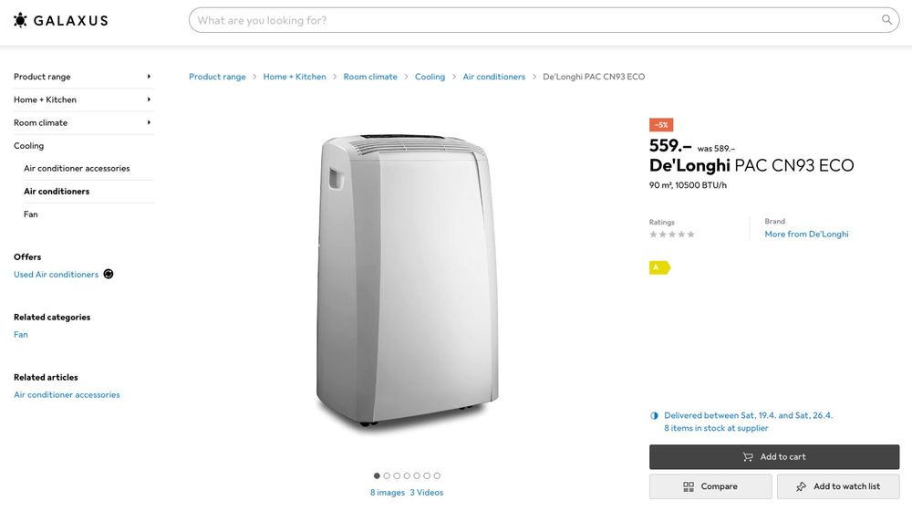 Air conditioners - De'Longhi PAC CN93 ECO 6