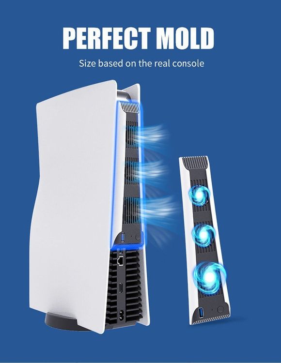 Ventilateur Externe USB Pour PS5 - Refroidisseur Avec 3 Ventilateurs - Station De Jeu - Neuf