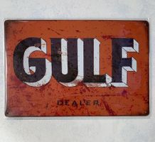 Blechschild GULF DEALER Vintage look